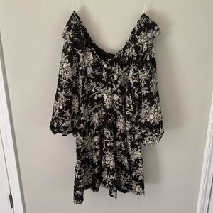 Golden by Goldie Boutique Black Ruffle Neck Mini Dress Size Large